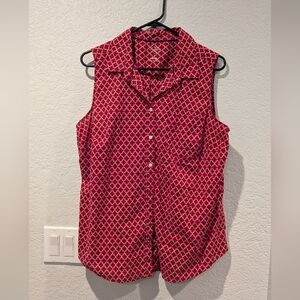 St. John's Bay Sleeveless Red Patterned Women's Top